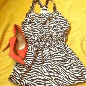Zebra Print Mini Dress